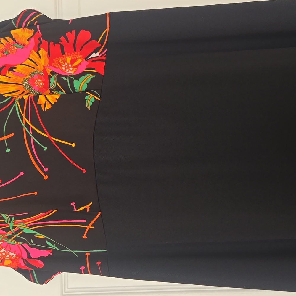 Vintage 70s Floral Maxi Black Hostess Cocktail Evening Party Dress | Size M - Picture 6 of 16